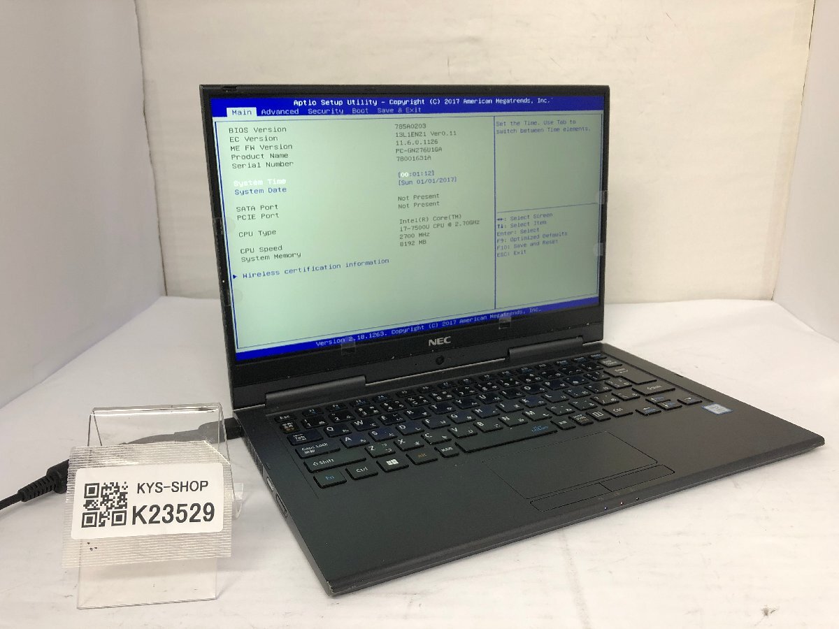 ジャンク/ NEC PC-GN276U1GA Intel Core i7-7500U メモリ8.19GB ストレージ無し 【K23529】拍卖