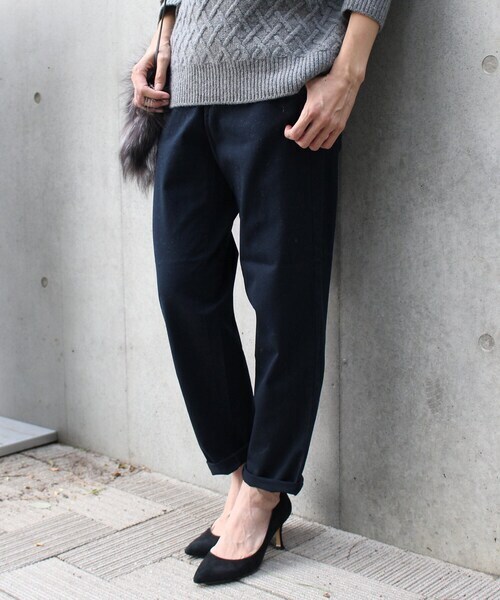 ∞ FRAMeWORK フレームワーク テーパード チノ パンツ 38 ネイビー 紺 チノパン コットン ∞拍卖