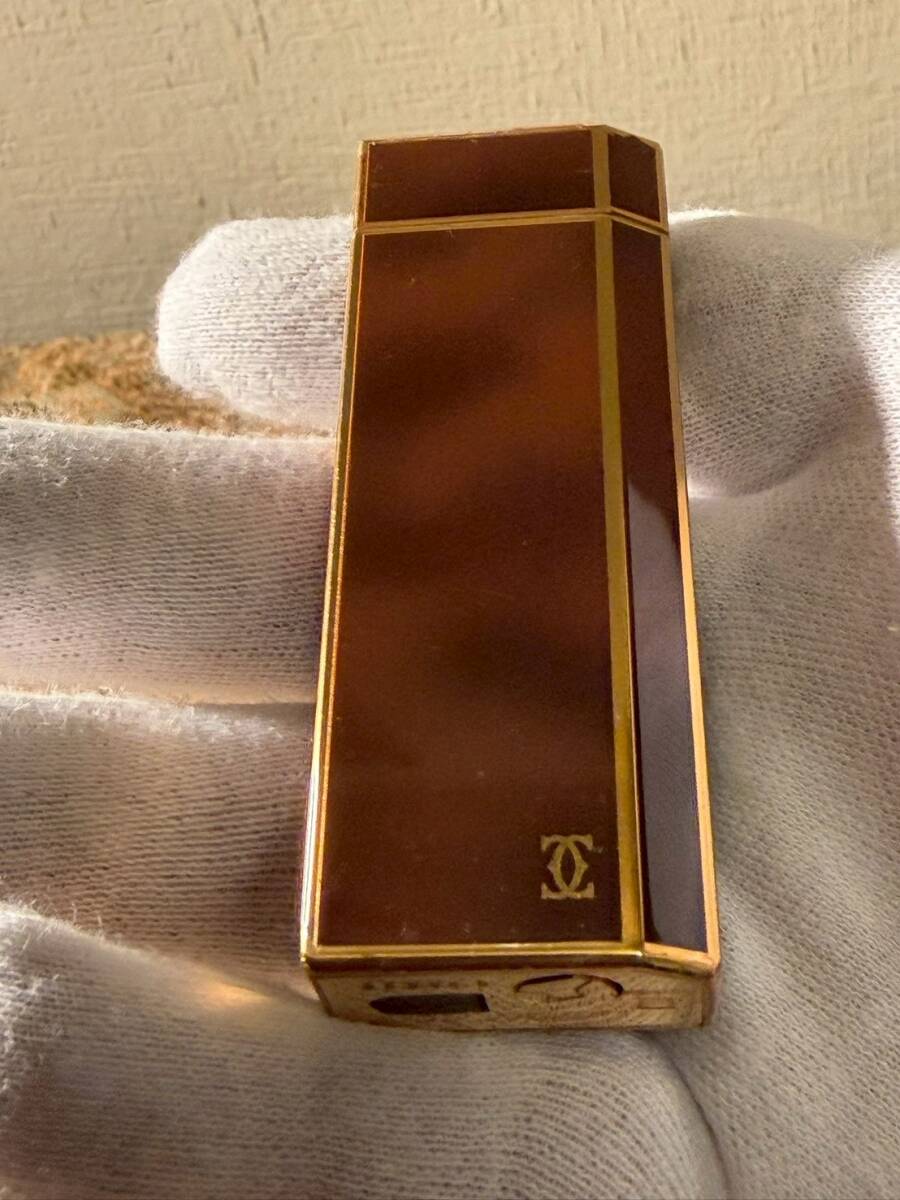 カルティエ Cartier ライター ブラウン ゴールド べっ甲柄 売り切り!拍卖