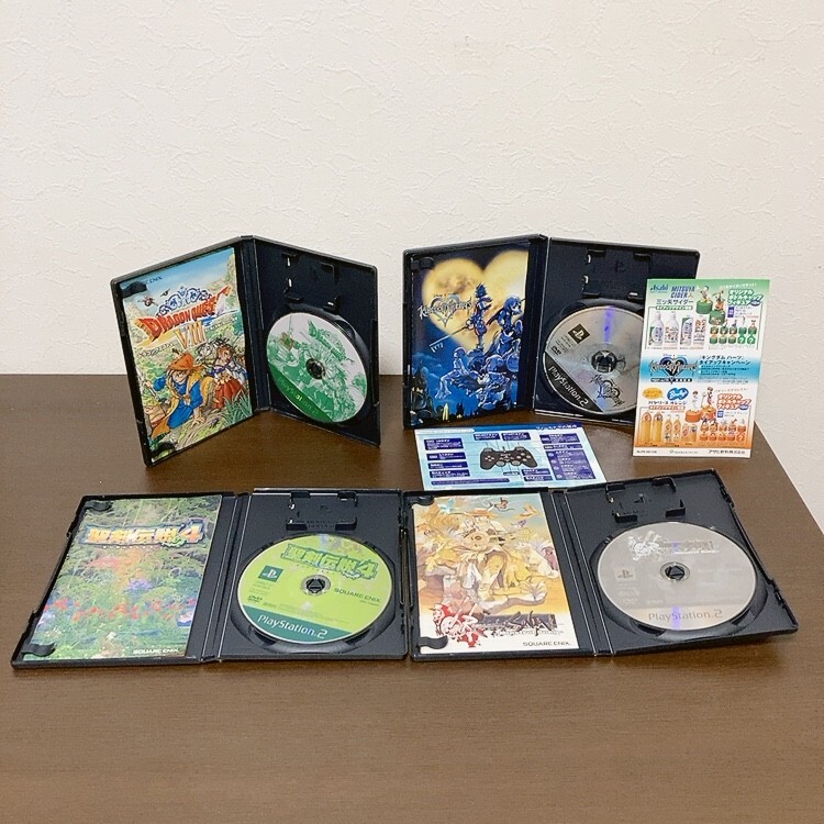 【中古】〈PS2ソフト〉4本セット ドラゴンクエスト8&キングダムハーツ&聖剣伝説4&ロマンシングサガ プレステ2★A2510-0252拍卖