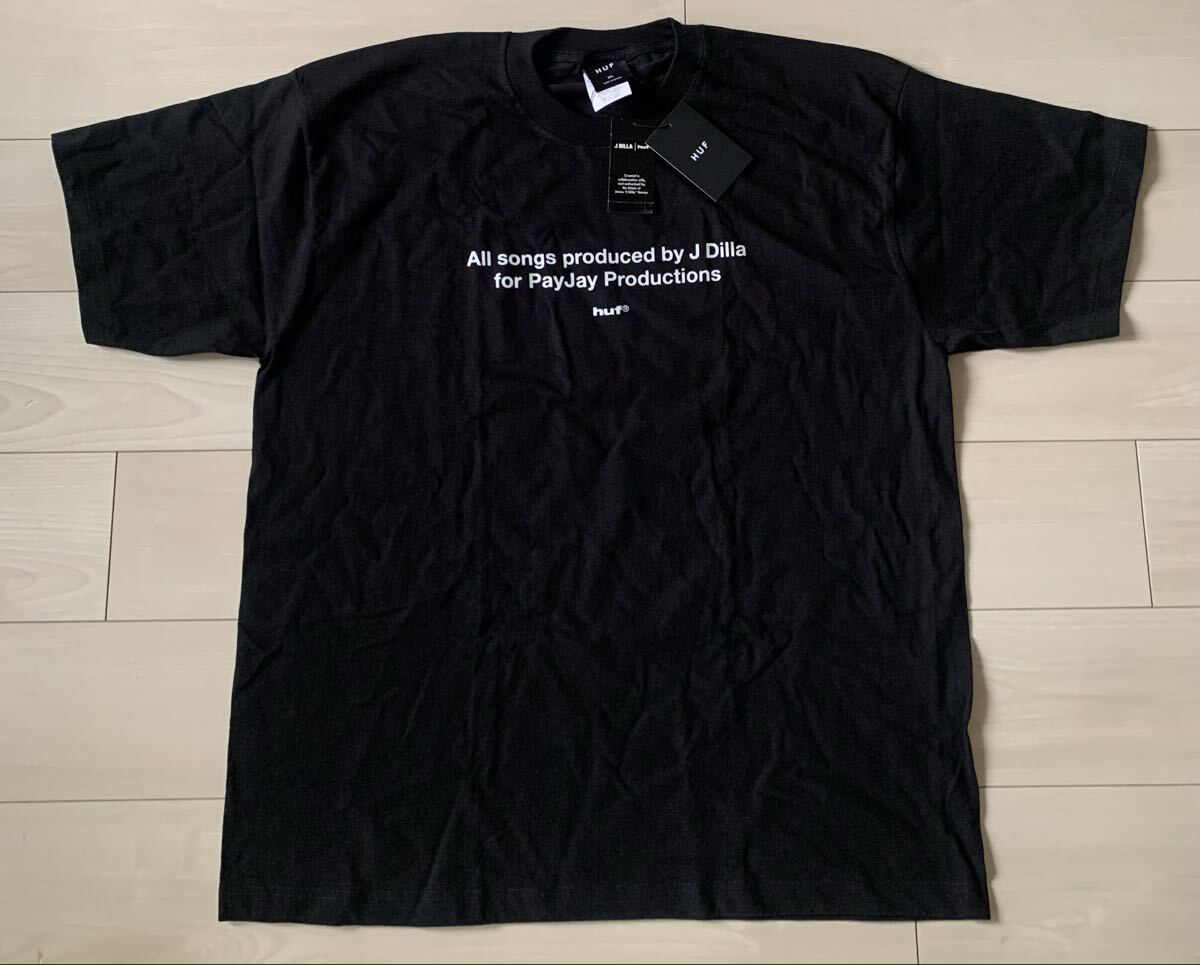 【新品未使用人気コラボ】HUF J.DILLA Tシャツ 黒 XL ハフ 半袖Tシャツ J.DEE Brian Cross ブライアンクロス スケータースタイル拍卖