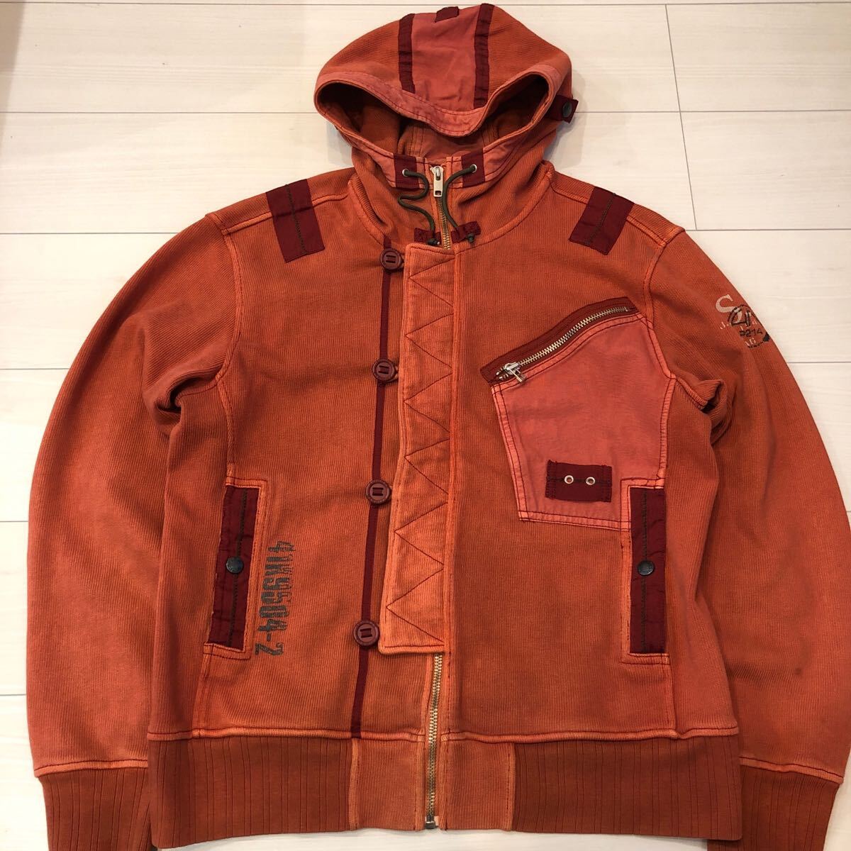 AVIREX n-2b カスタム ミリタリージャケット ヴィンテージ 平成 希少 フード パーカー archive 平成 グランジ 短丈拍卖