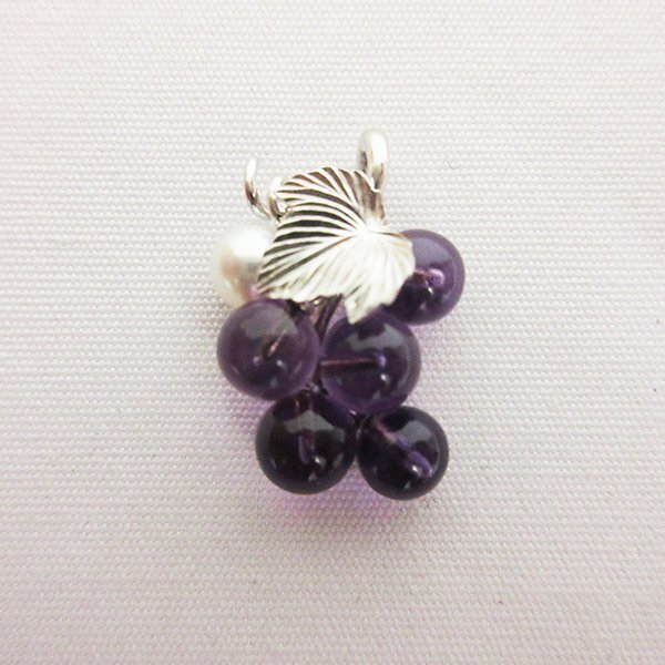 *MIKIMOTO ミキモト ペンダント ネックレス トップ アクセサリー パール アメジスト ぶどう 葡萄 グレープ K18WG*拍卖