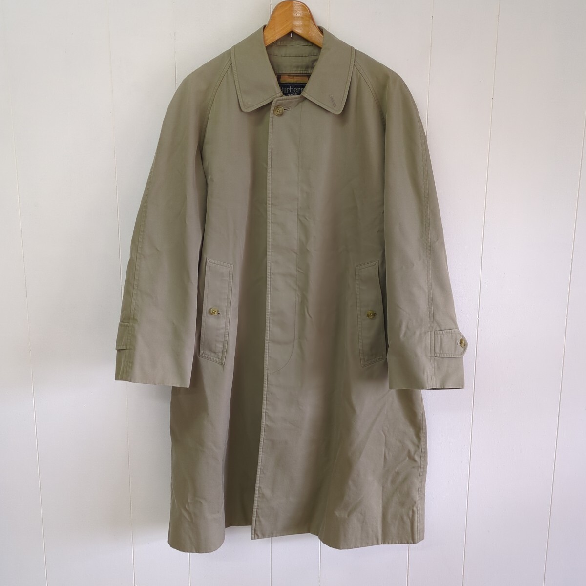 Burberrys 90s ステンカラーコート ベージュ バーバリーズ ライナー欠損 スレ ネーム ビンテージ拍卖