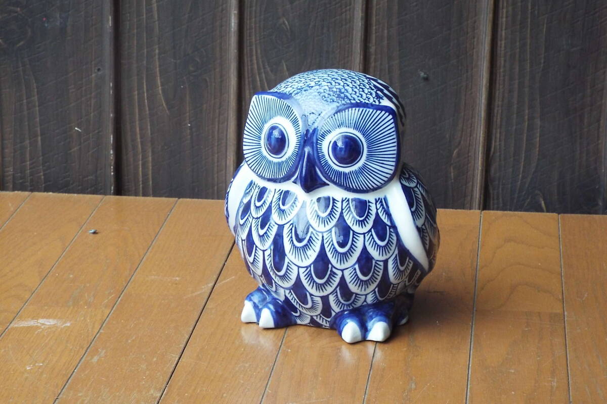 陶器 フクロウ 高さ22センチ拍卖