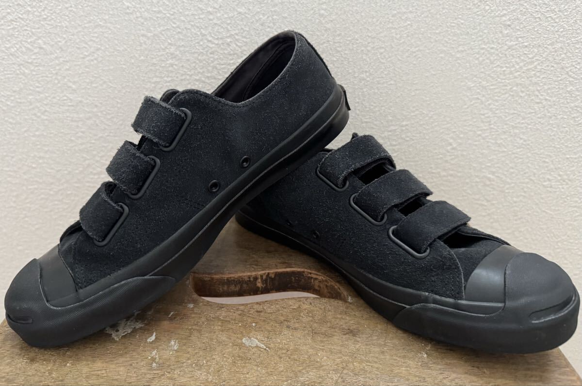 希少 コンバース ジャックパーセル リアクト ベルクロ モノスエード 黒 CONVERSE JACK PURCELL V-3 26.5cm ブラック拍卖