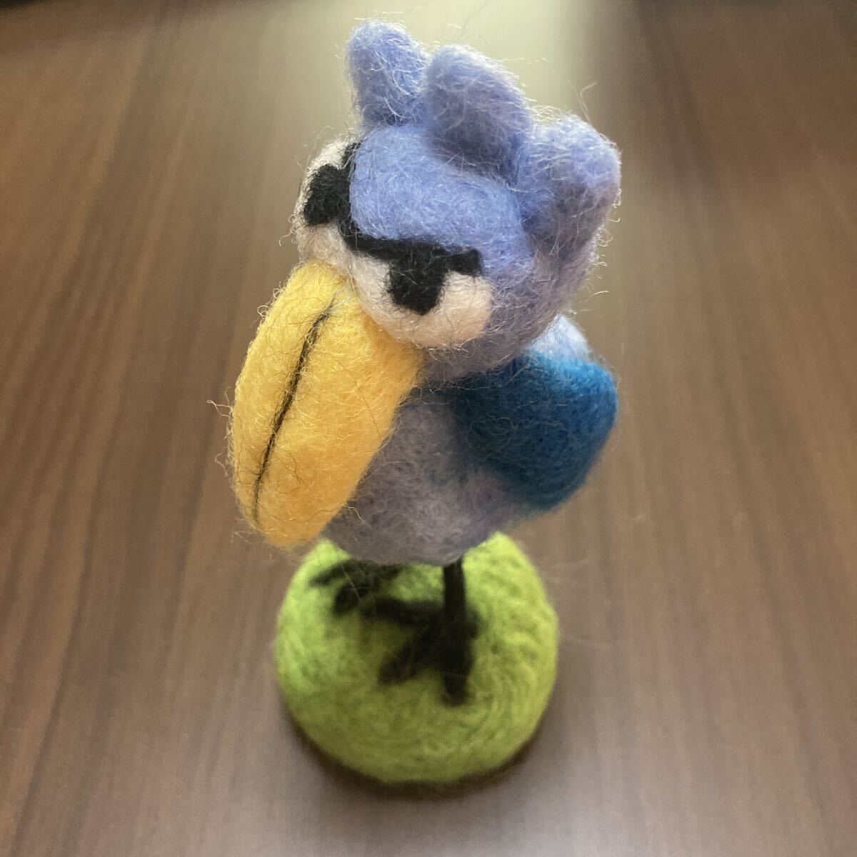 羊毛フェルトハンドメイド品 ハシビロコウ青拍卖