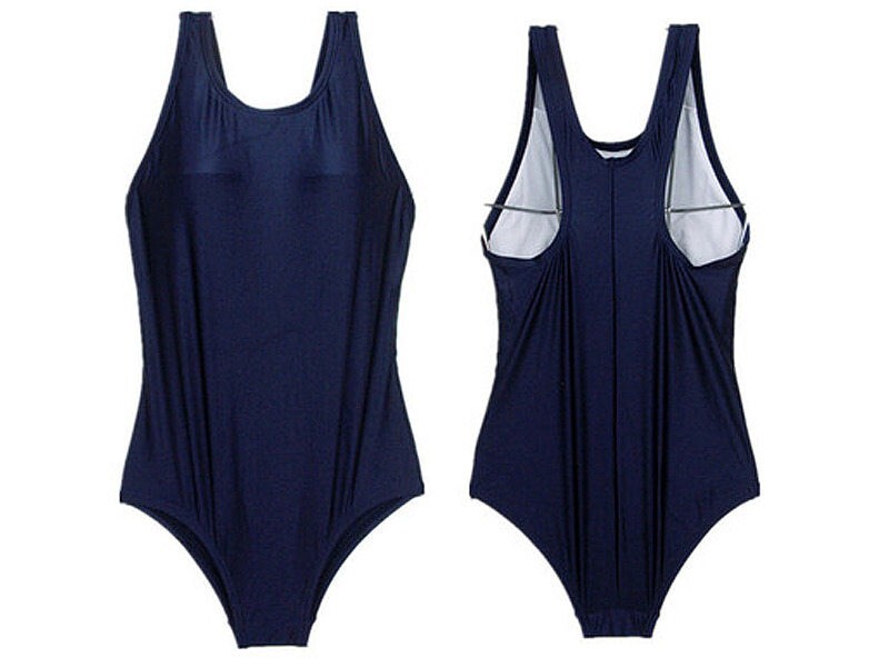 コスプレ用 スクール水着風コスチューム 衣装 ワンピース水着風 Y型 ネイビー LLサイズ拍卖