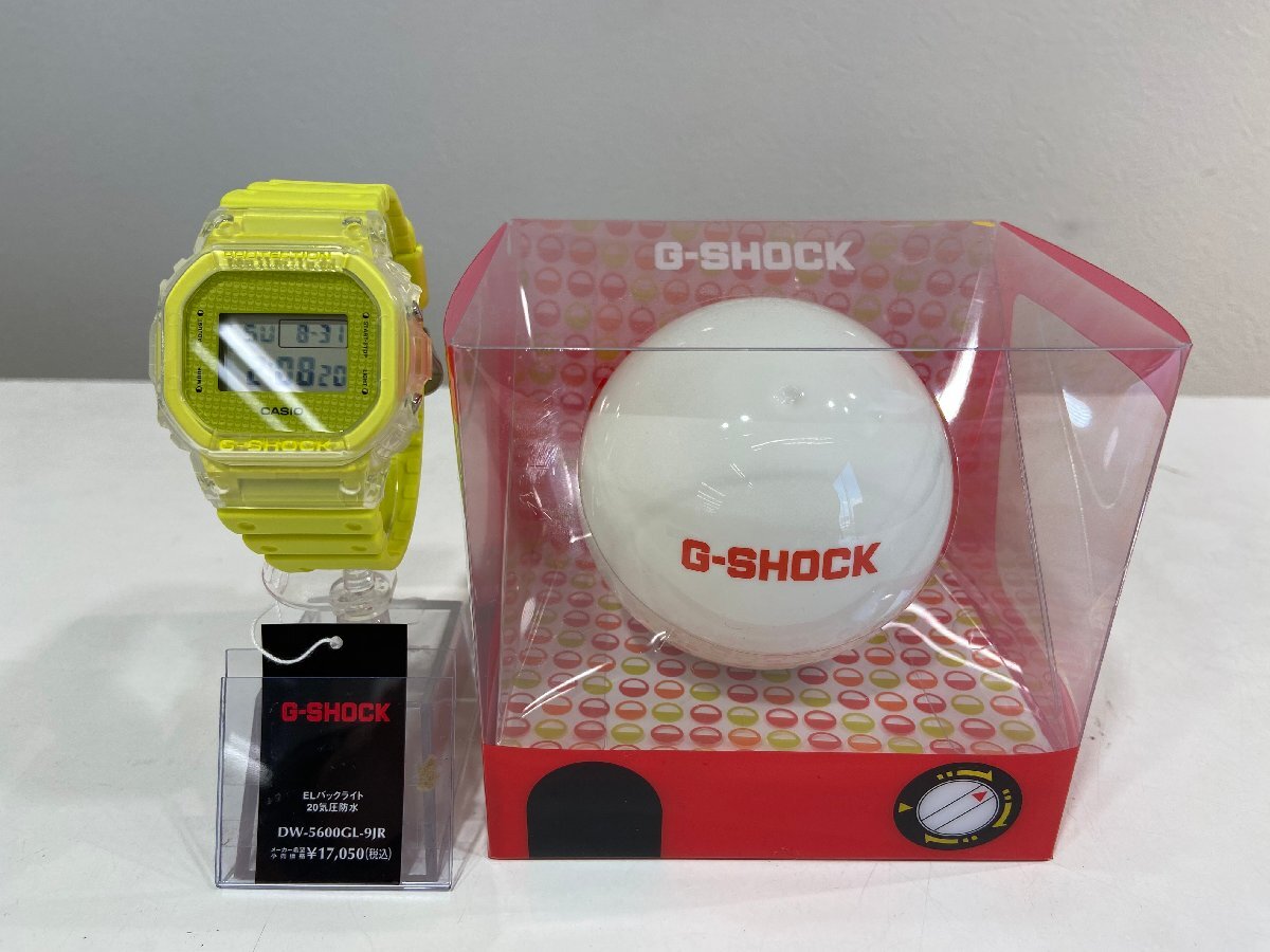 【CASIO G-SHOCK】 カシオ ジーショック デジタル クォーツ式 DW-5600GL-9JR ネオンイエロー系カラー 腕時計 SY02-065◎拍卖