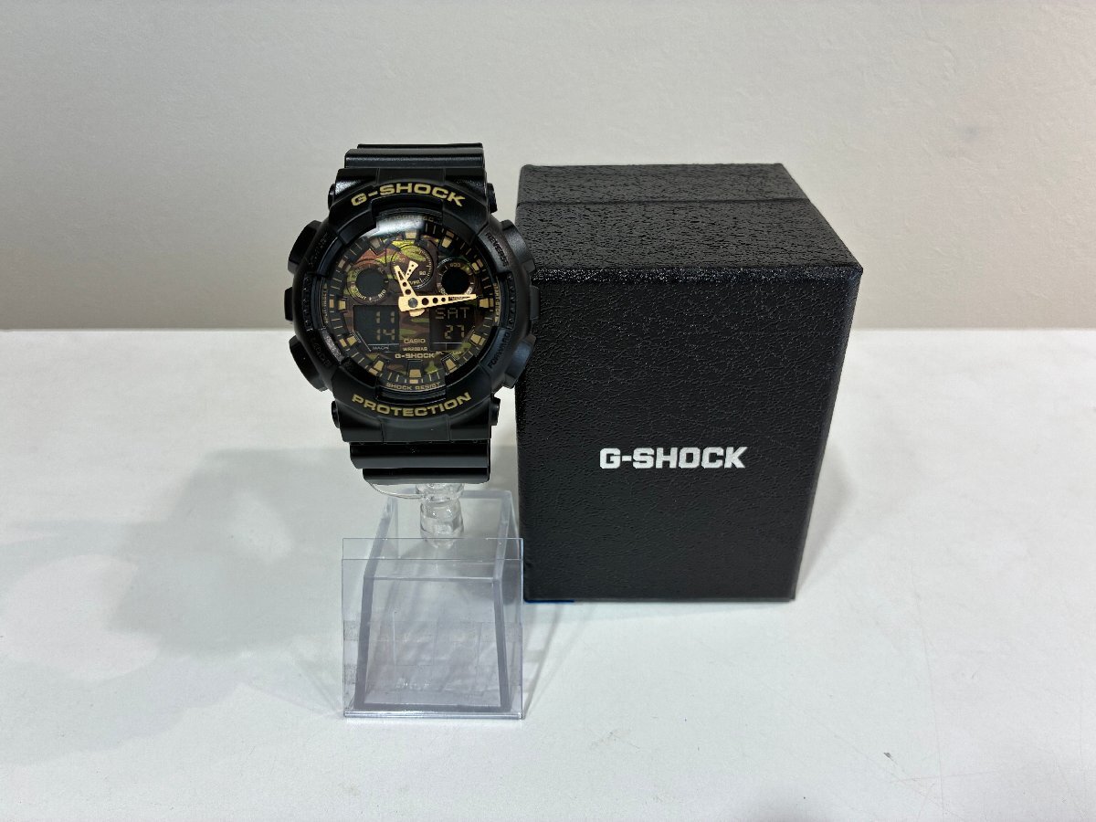 【CASIO G-SHOCK】 カシオ ジーショック アナログ2針 クォーツ式 GA-100CF 文字盤カモフラージュ柄 腕時計 SY02-G2X◎拍卖
