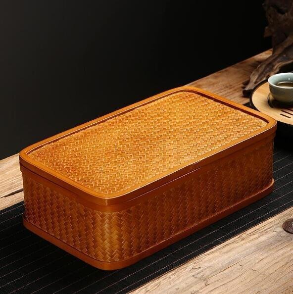 /茶道具籠/茶道具/竹編細工籠/收納盒/竹細工/ 工芸品/手作り拍卖