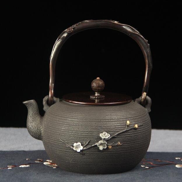 鉄器★老鉄瓶 素肌鉄瓶 未塗装鉄器 提梁壺 対応 鉄やかん 鉄分補給 鉄びん1300ml拍卖