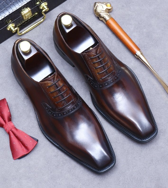 新品イングランド式ビジネスシューズ メンズシューズ ☆本革シューズ 革靴☆職人手作り 牛革 紳士靴 24-27cm拍卖