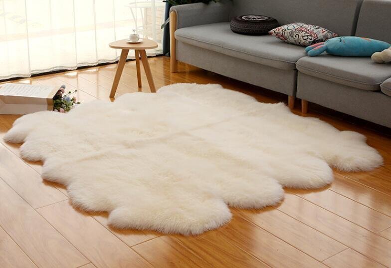 ムートンラグ ムートン 長毛 ラグ あったか リアル 高級感 厚手 ピースラグ ラグマット8P/180*200拍卖