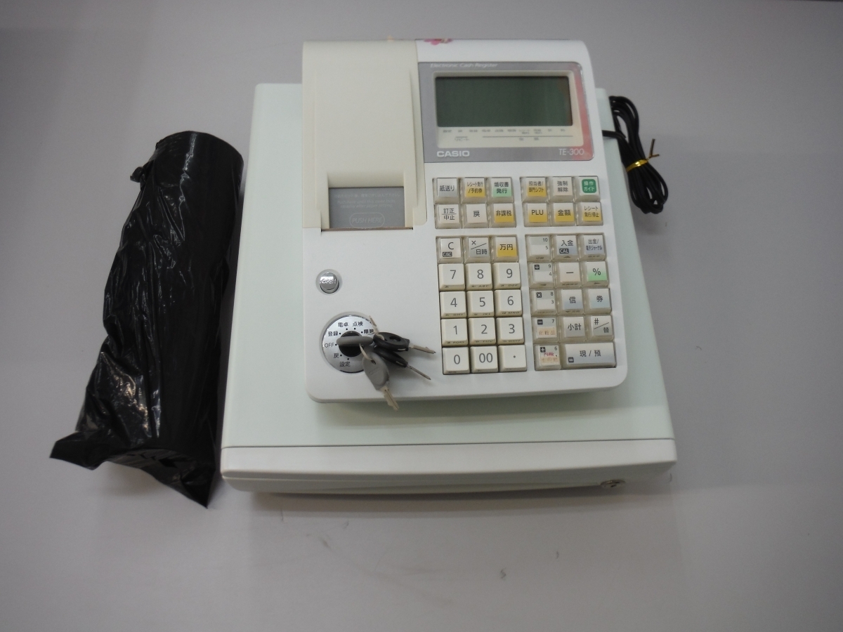 ○BEj CASIO カシオ計算機 電子レジスター TE-300 中古 引取歓迎拍卖