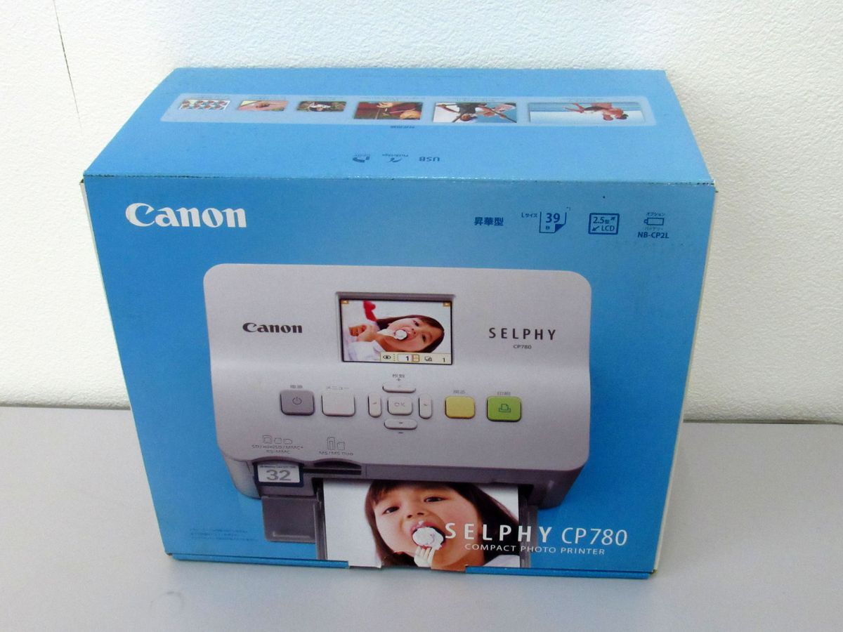 ■ BEj CANON CP780 キャノン セルフィー コンパクトプリンター 箱開封 未使用品 内袋など開けていません拍卖