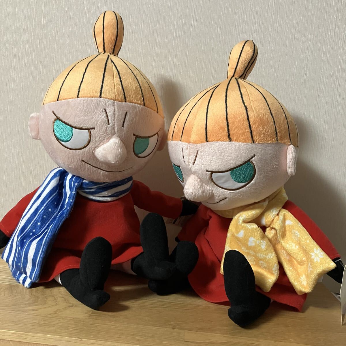 MOOMIN ムーミン SLサイズ マフラー ぬいぐるみ リトルミイ 青色マフラー&黄色マフラー 全2種セット拍卖