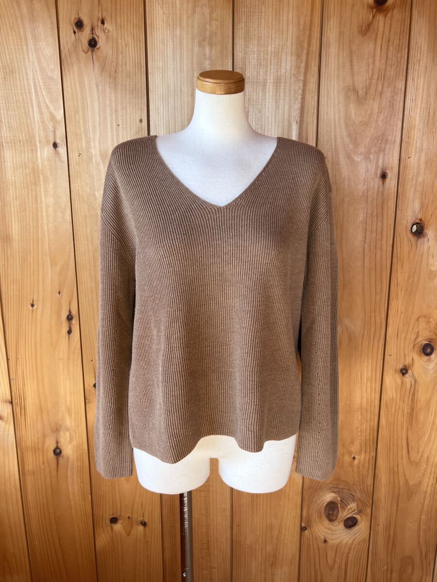 マカフィー/MACPHEE/トゥモローランド/トップス/ニット/セーター/S/コットン×ウール/ブラウン/良品美品拍卖