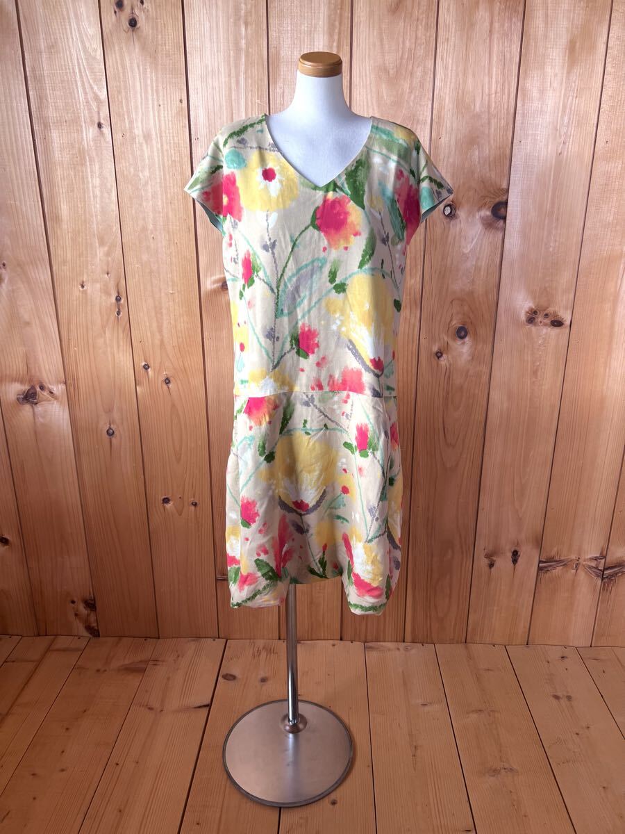 ホコモモラ/Jocomomola/シビラ/ワンピース/半袖/総柄/花模様/42/ML/レーヨン×シルク/裏地付き/美品良品拍卖
