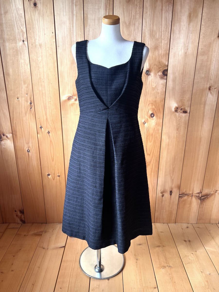 シビラ/Sybilla/ワンピース/ノースリーブ/ブラック/L/裏地付き/化繊×コットン/日本製/美シルエット/美品良品拍卖