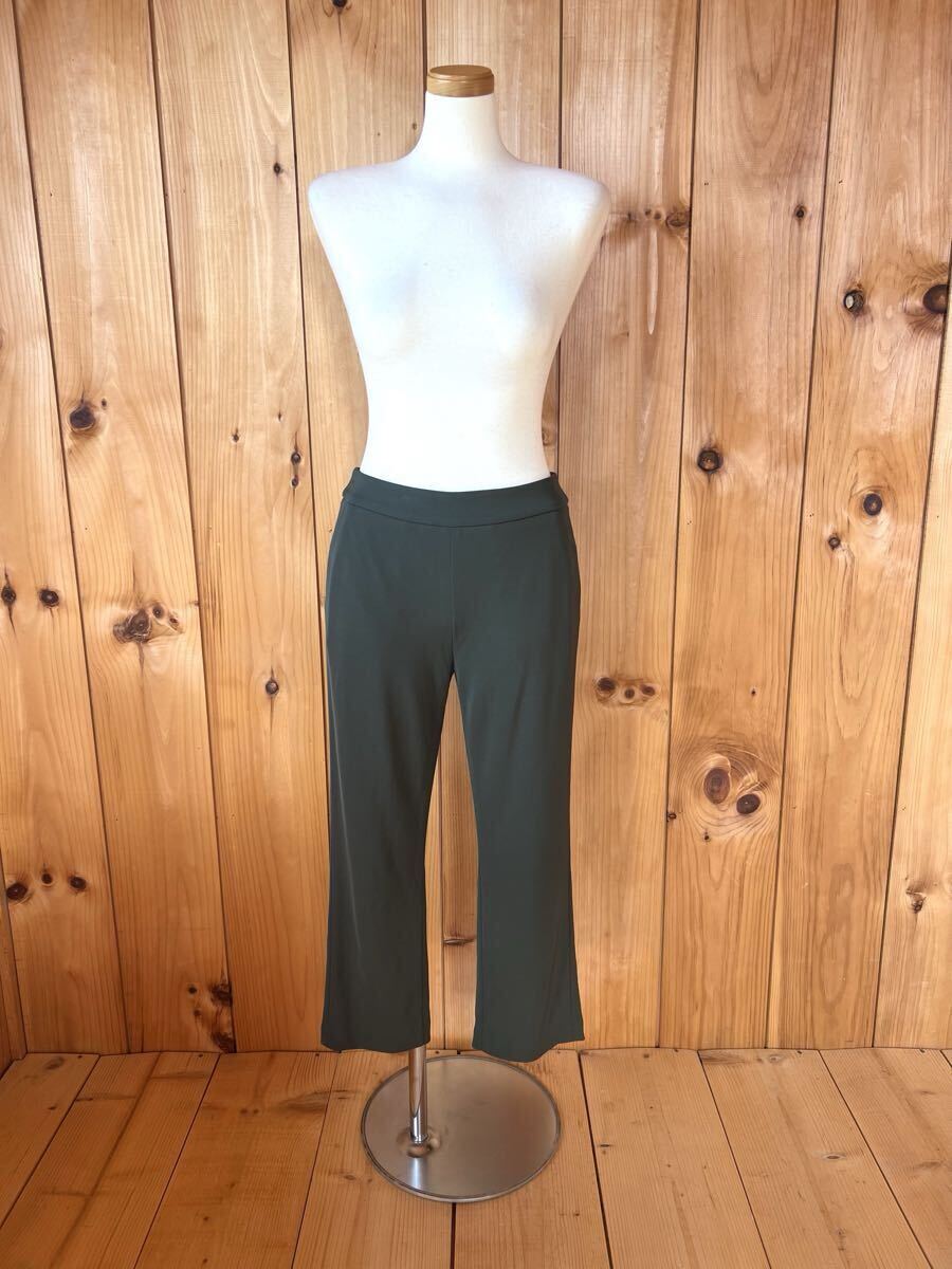 シビラ/Sybilla/パンツ/ストレッチパンツ/8-9分丈/ダークグリーン/M/化繊/日本製/美シルエット/美品良品拍卖
