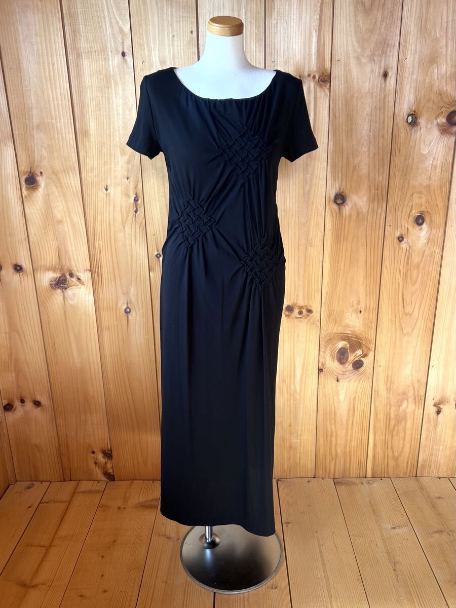 シビラ/Sybilla/ワンピース/ロングワンピース/半袖/刺繍/ブラック/M/コットン/美シルエット/美品良品拍卖