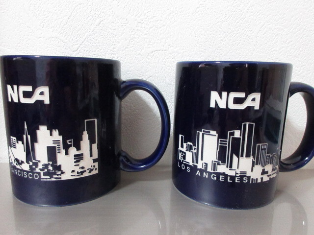 (ANA)NCA ペアマグカップ 非売品 アメリカ国内限定グッズ 30数年前 サンフランシスコ ロサンゼルス ペア 1セット拍卖