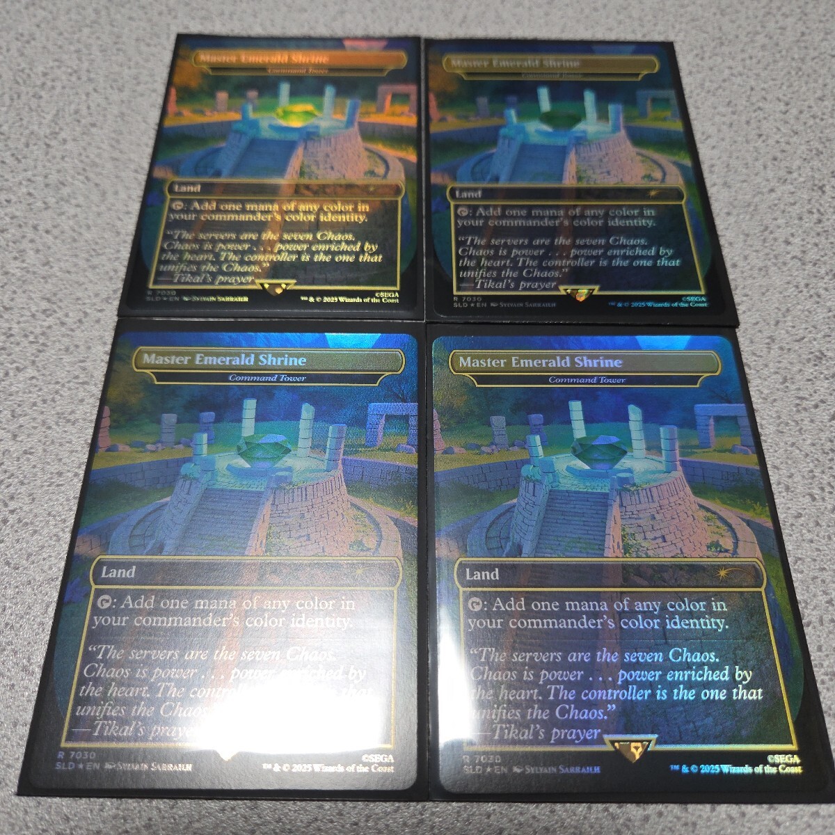 MTG SLD Master Emerald Shrine 統率の塔 英語foil 四枚セット Sonic the hedgehog ソニック Secret lair 即決拍卖