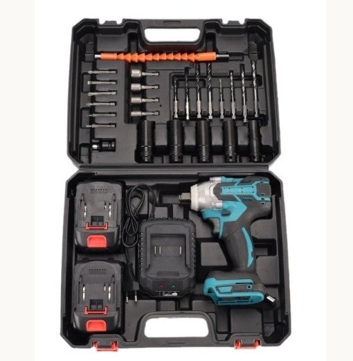 電動インパクトレンチ 520N.m 多点セ ット ー1台4役タイヤ交換 バッテリー併用電動ドリルドライバー セット 電池2個ですPSE認証済み拍卖