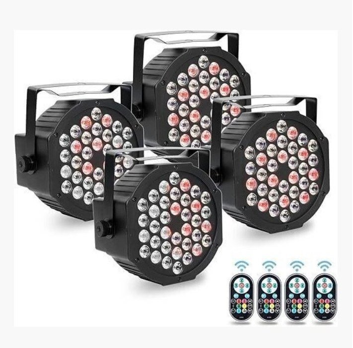 led舞台照明 DMX512 36W LEDライト ステージライト ディスコライト スポットライト リモコン付き 音声起動 自走機能付きステージライト 4枚拍卖