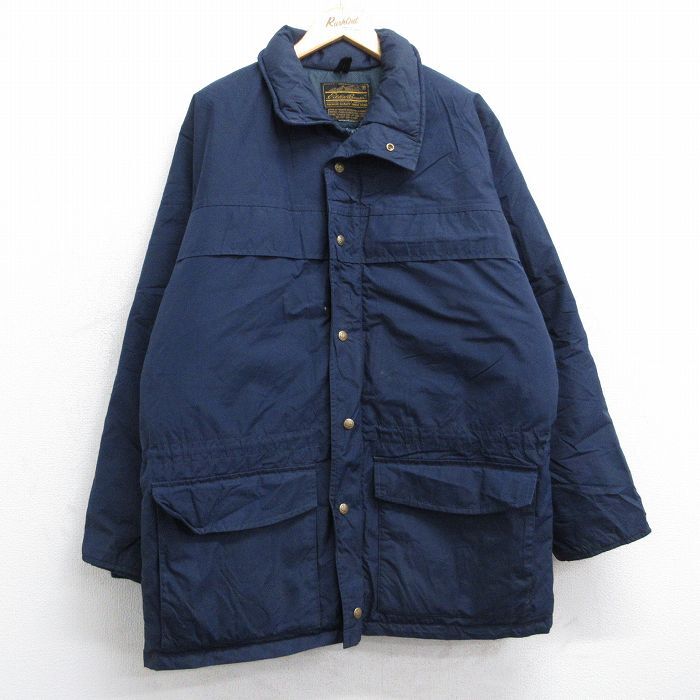 XL/古着 エディーバウアー 長袖 ダウン ジャケット メンズ 90s ロング丈 紺 ネイビー 25oct01 中古 アウター拍卖