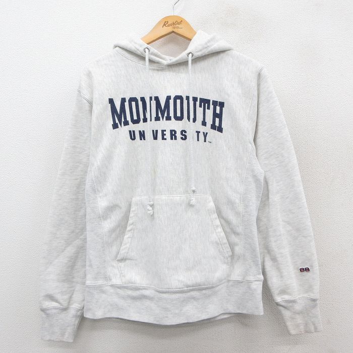 M/古着 長袖 スウェット メンズ モンマス 大学 薄グレー 霜降り 25sep26 中古 スエット トレーナー トップス拍卖