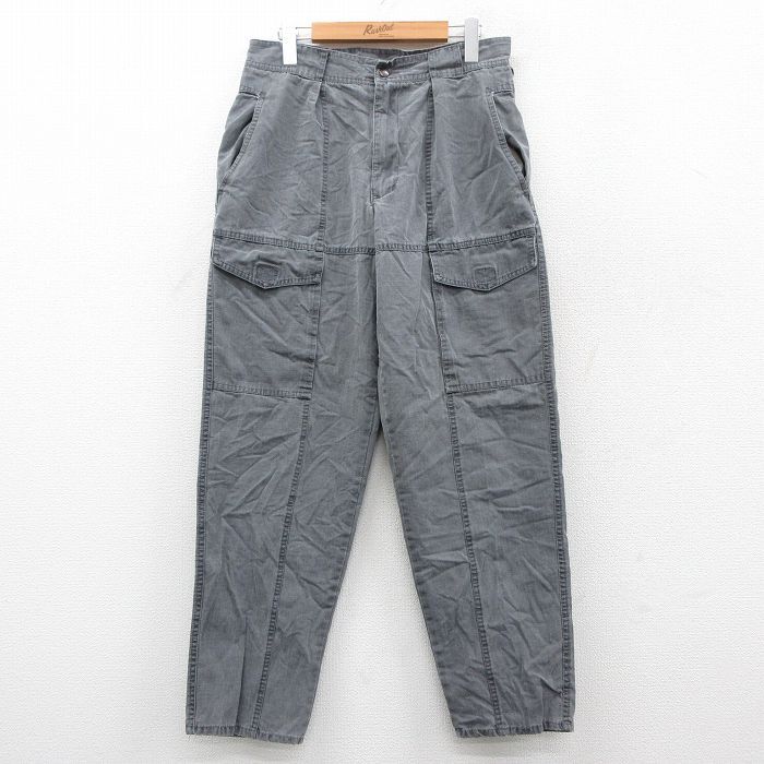 W31/古着 ビューグルボーイ ブッシュ パンツ メンズ 90s リップストップ コットン グレー spe 25sep29 中古 ボトムス ロング拍卖