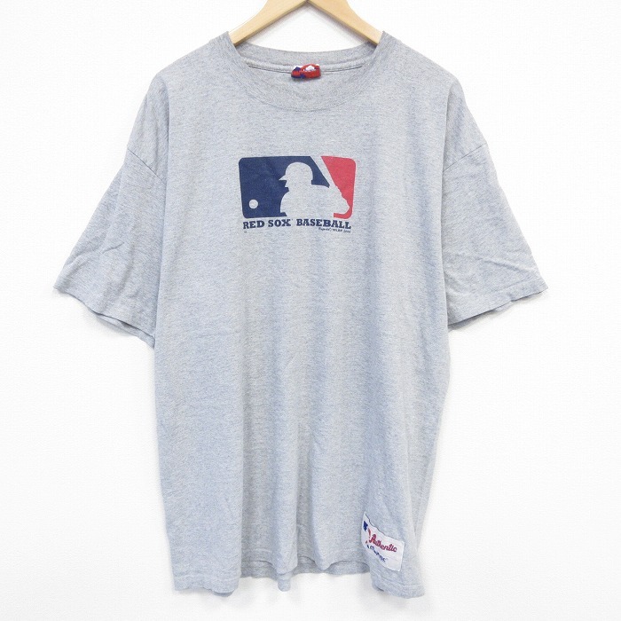 XL/古着 マジェスティック 半袖 ビンテージ Tシャツ メンズ 00s MLB 大きいサイズ クルーネック グレー 霜降り メジャーリーグ ベースボー拍卖