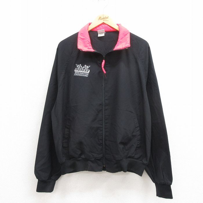 XL/古着 スイングスター 長袖 ジャケット メンズ 90s モータースポーツ ラグラン 黒 ブラック 25oct02 中古 アウター ジャンパー ブルゾン拍卖