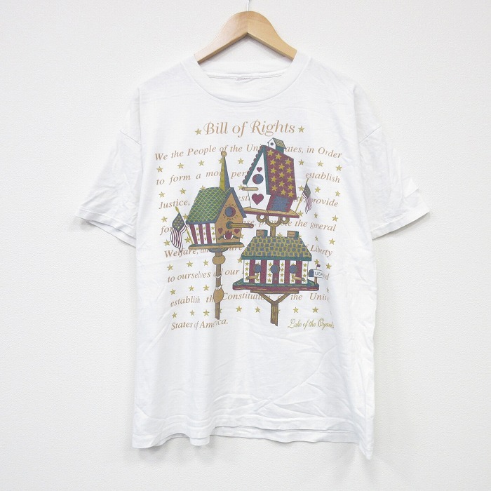 XL/古着 半袖 ビンテージ Tシャツ メンズ 90s 鳥小屋 クルーネック 白 ホワイト 25sep27 中古拍卖