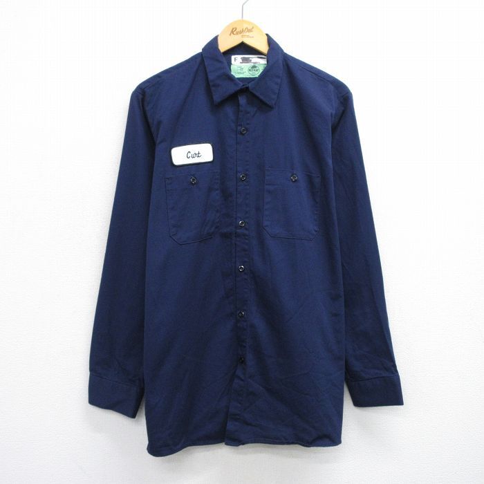 L/古着 レッドキャップ 長袖 ワーク シャツ 00s コットン 濃紺 ネイビー 25oct02 中古 メンズ トップス拍卖