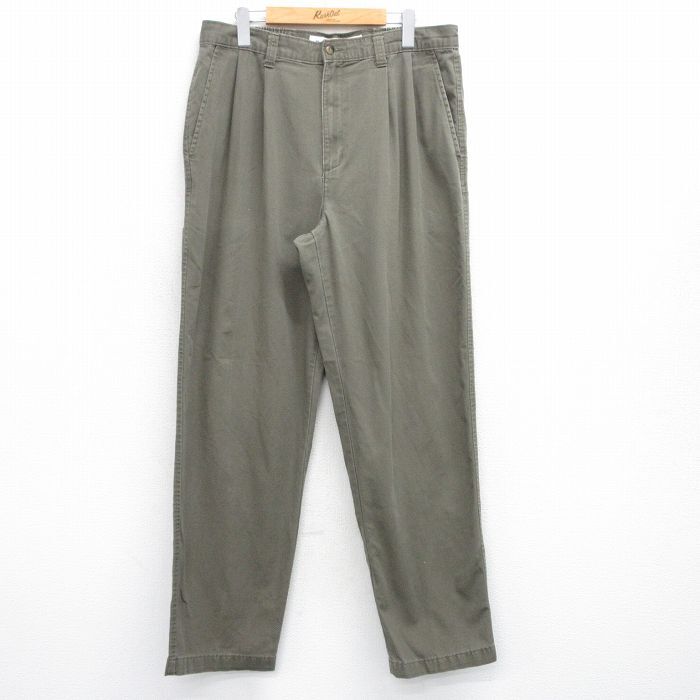 W35/古着 ドッカーズ パンツ メンズ コットン 緑系 グリーン 25oct02 中古 ボトムス ロング拍卖