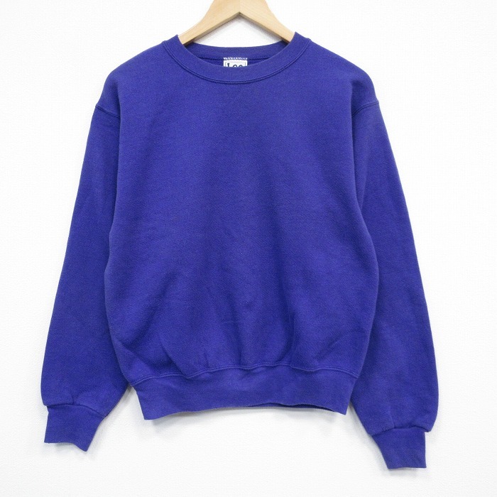 M/古着 リー Lee 長袖 スウェット メンズ 00s 無地 クルーネック 紫 パープル 25oct01 中古 スエット トレーナー トップス拍卖
