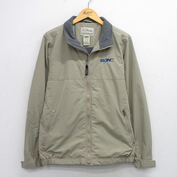 L/古着 エルエルビーン LLBEAN 長袖 ナイロン ジャケット メンズ 00s SRC ベージュ カーキ 内側フリース 25sep29 中古 アウター拍卖