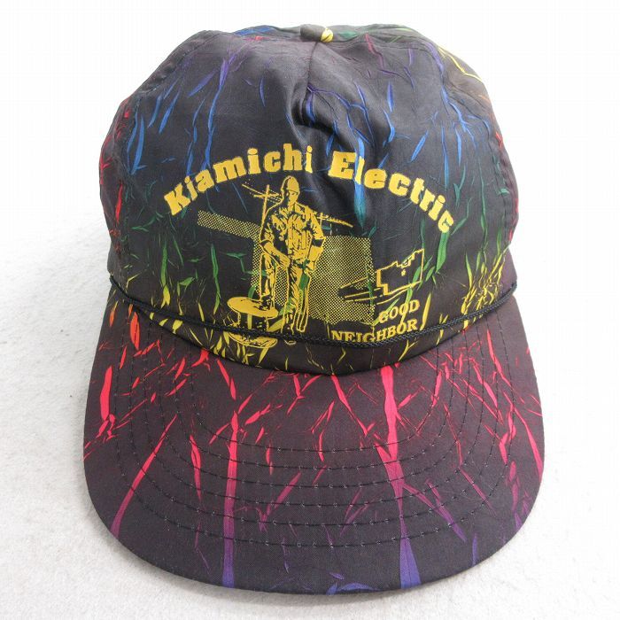 中古 キャップ 90s Kiamichi 総柄 黒他 ブラック 25oct04拍卖