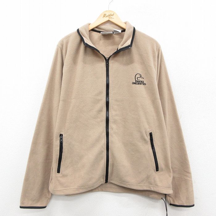 XL/古着 長袖 フリース ジャケット メンズ DUCKS UNLIMITED ベージュ カーキ 25oct11 中古 アウター拍卖