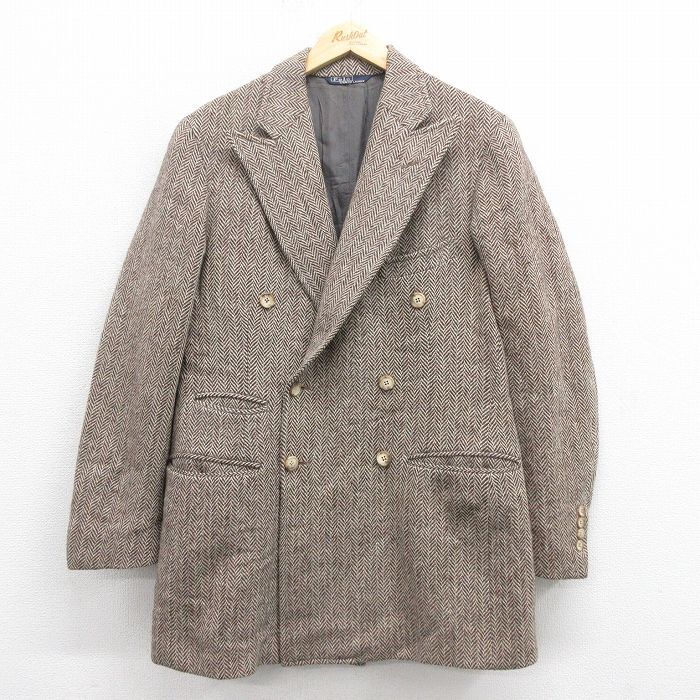 M/古着 ラルフローレン 長袖 ブランド テーラード ジャケット メンズ 80s ツイード 薄ベージュ カーキ spe 25oct16 中古 アウター拍卖