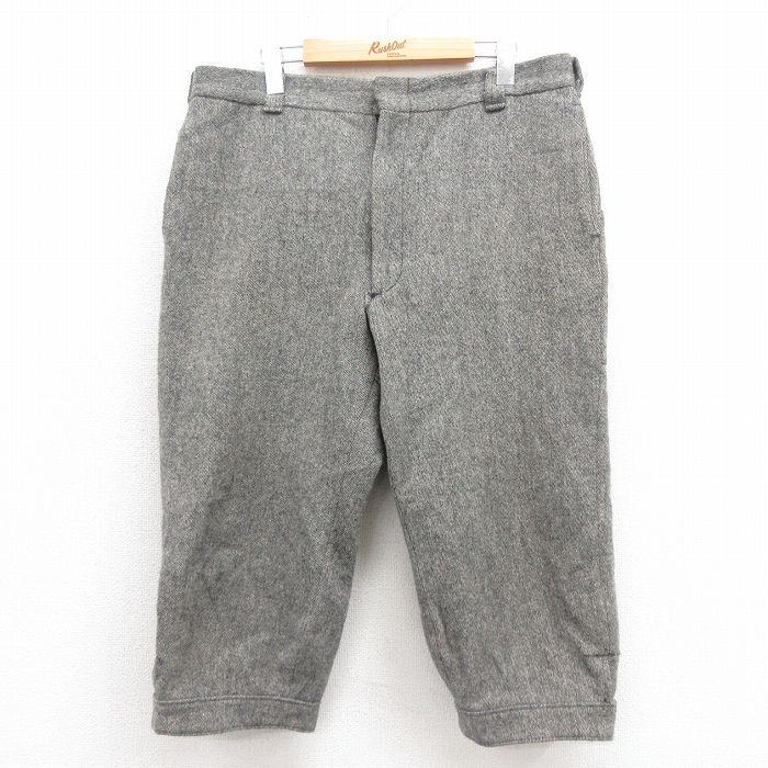 W35/古着 エルエルビーン LLBEAN 7分丈 パンツ メンズ 80s ウール グレー spe 25oct18 中古 ボトムス ロング拍卖