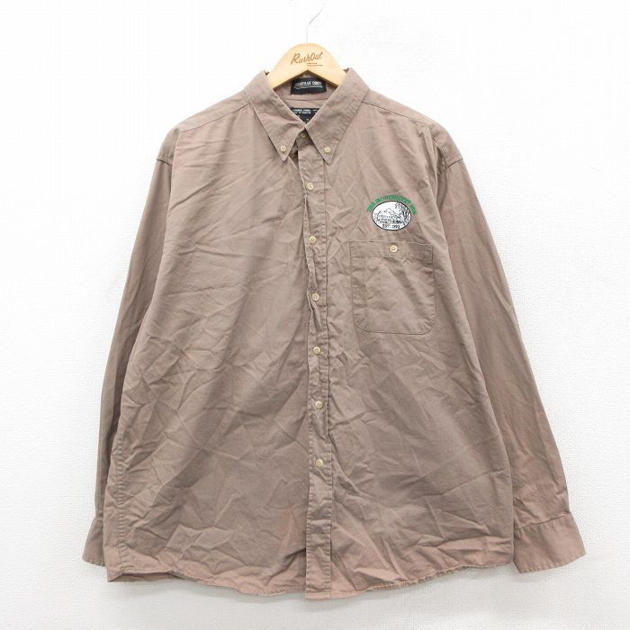 XL/古着 長袖 シャツ メンズ 00s THE IRONDEQUOIT INN 大きいサイズ コットン ボタンダウン ベージュ カーキ 25oct18 中古 トップス拍卖
