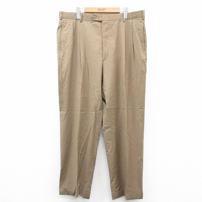 W39/古着 JOS A BANK スラックス パンツ メンズ 90s ウール ベージュ カーキ 25oct17 中古 ボトムス ロング拍卖