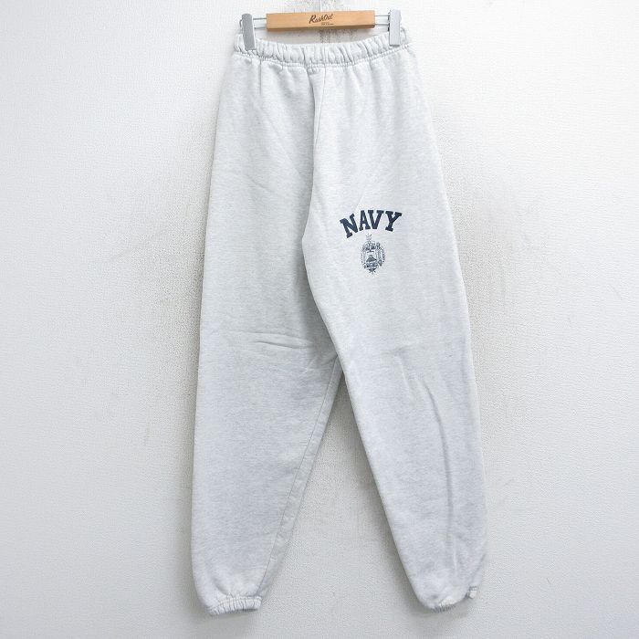 W29/古着 スウェット パンツ メンズ 90s ミリタリー ネイビー NAVY 薄グレー 霜降り spe 25oct21 中古 ボトムス ロング拍卖