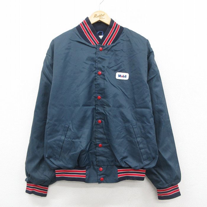XL/古着 長袖 ナイロン ジャケット メンズ 90s モ-ビル 大きいサイズ 紺 ネイビー 25oct23 中古 アウター ウインドブレーカー拍卖