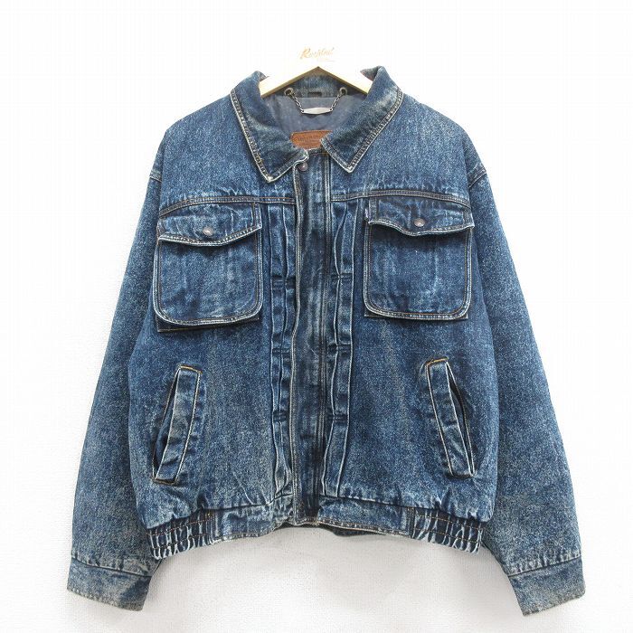 XL/古着 リーバイス Levis 長袖 ジージャン メンズ ケミカルウォッシュ コットン 紺 ネイビー デニム 25oct25 中古 アウター Gジャン ジャ拍卖