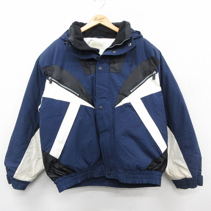 XL/古着 セントジョンズベイ 長袖 ナイロン ダウン ジャケット パーカー メンズ 00s 紺他 ネイビー 25oct27 中古 アウター拍卖